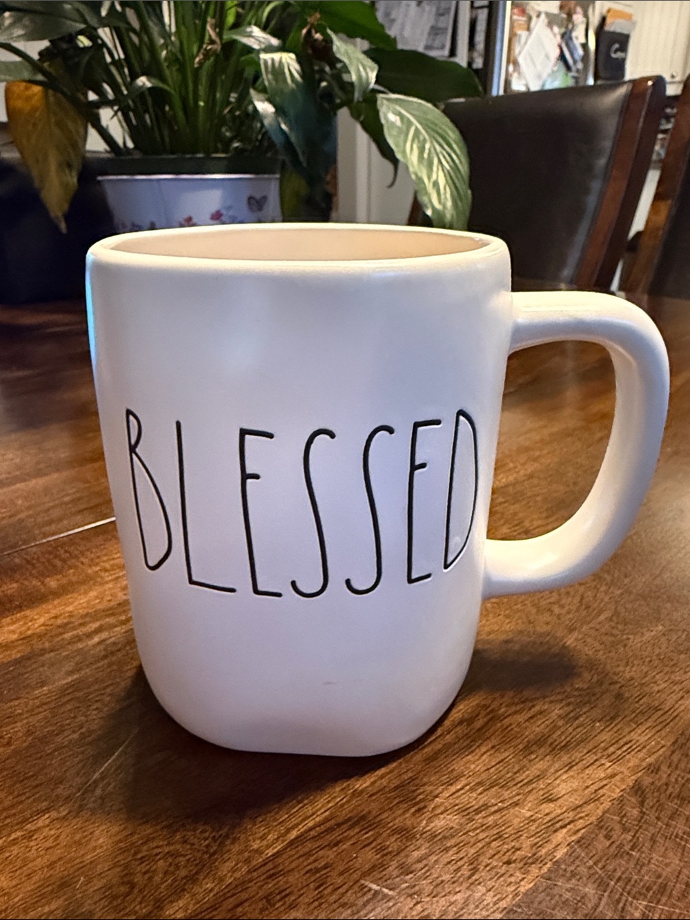 Rae Dunn "Blessed" Ceramic Coffee Mug - White